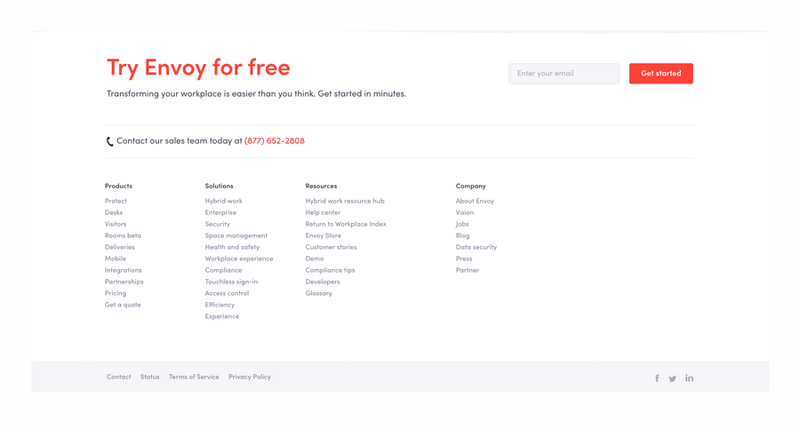 Envoy
				footer ui component