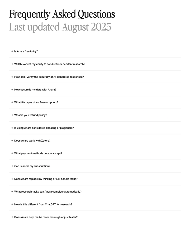 Anara
				faq ui component