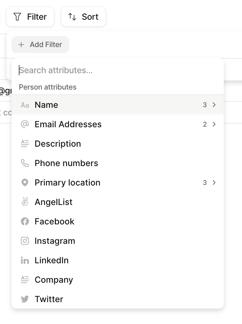Attio
				dropdown menu ui component