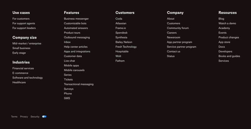Intercom
				footer ui component