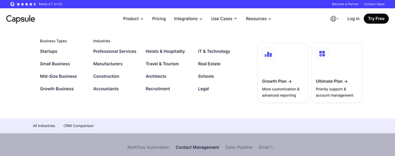Capsule
				flyout menu ui component
