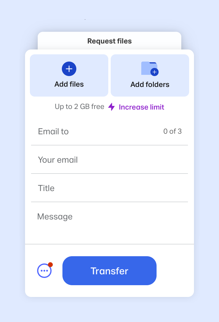 WeTransfer
			progress indicator form file management desktop ui component