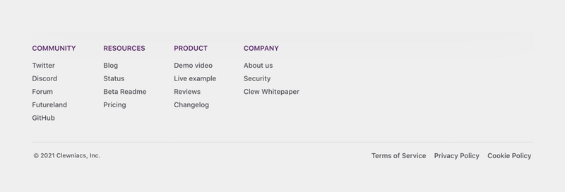 Clew
				footer ui component