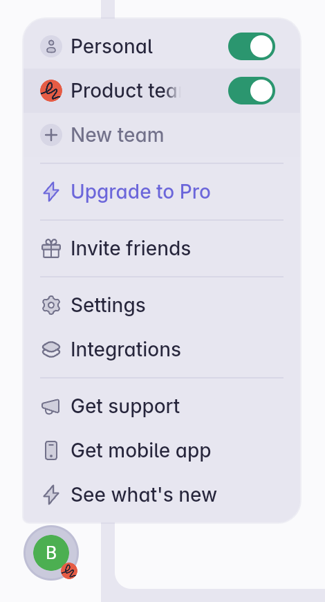 Superlist
				toggle/switch ui component