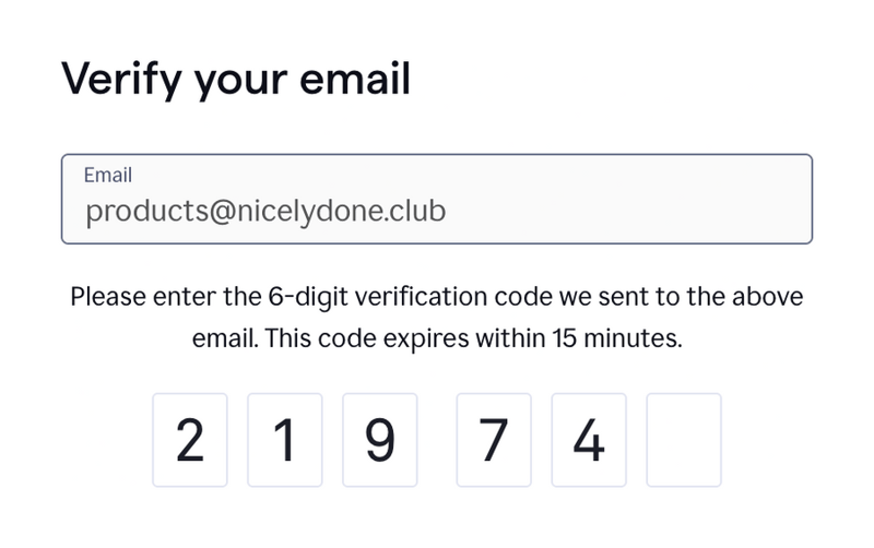 Grammarly
			authentication form email verification ui component