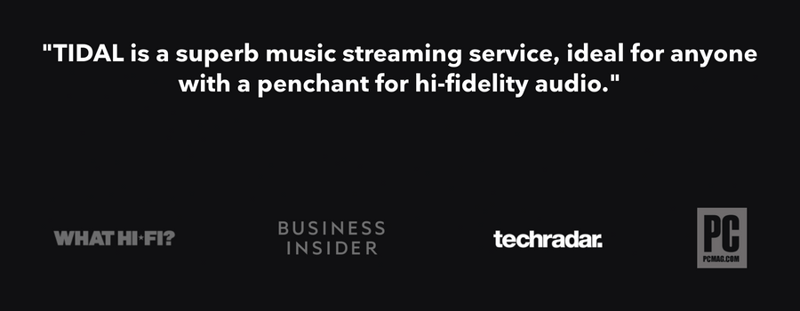 Tidal
				testimonial ui component