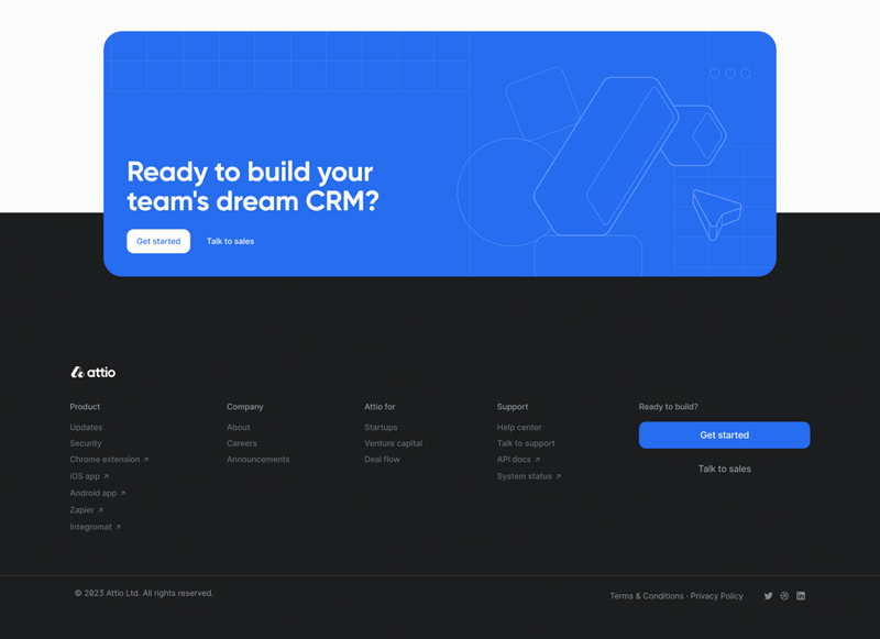 Attio
				footer ui component