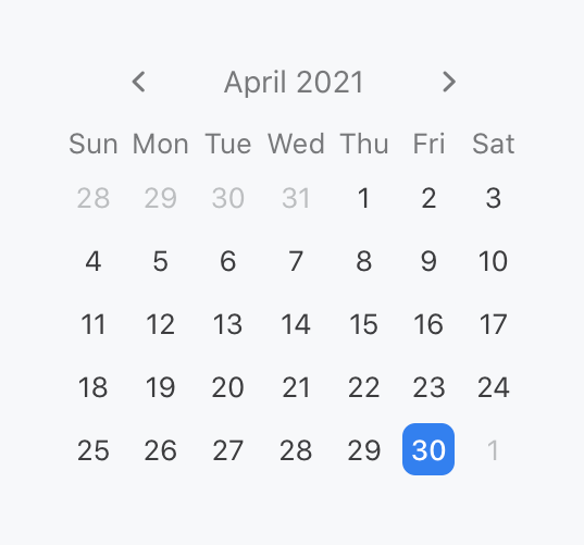 Front
				datepicker ui component