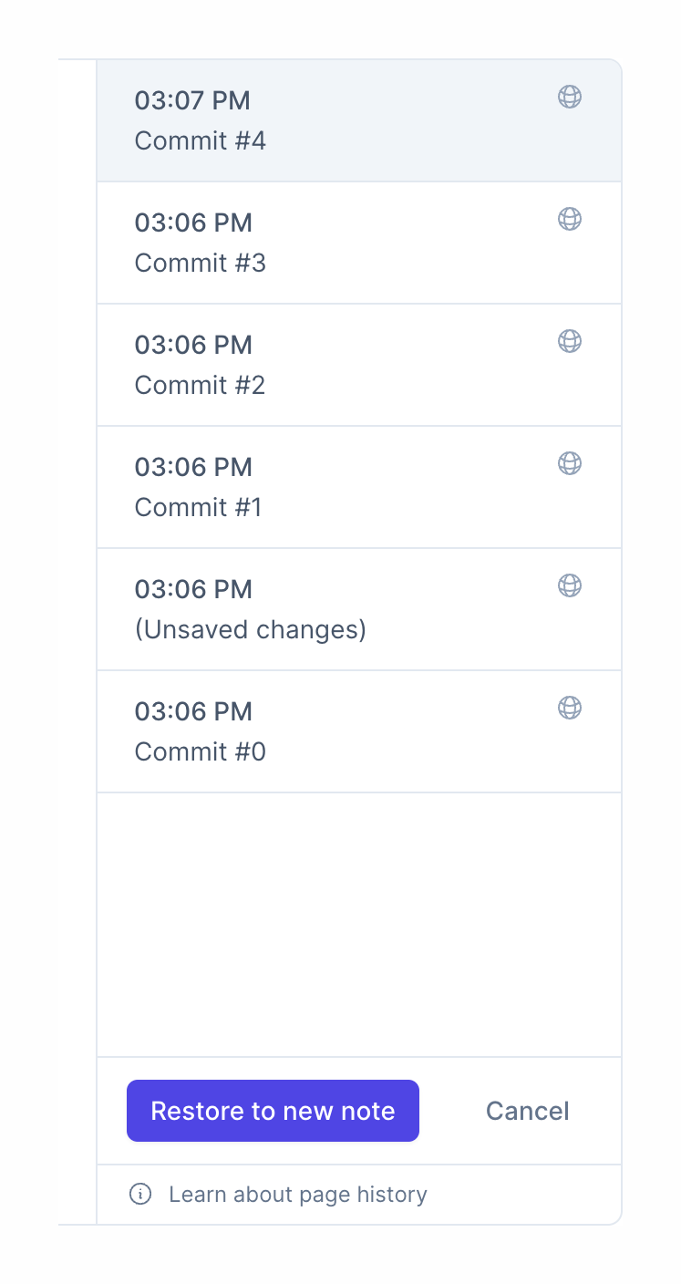 Reflect
				timeline & history ui component