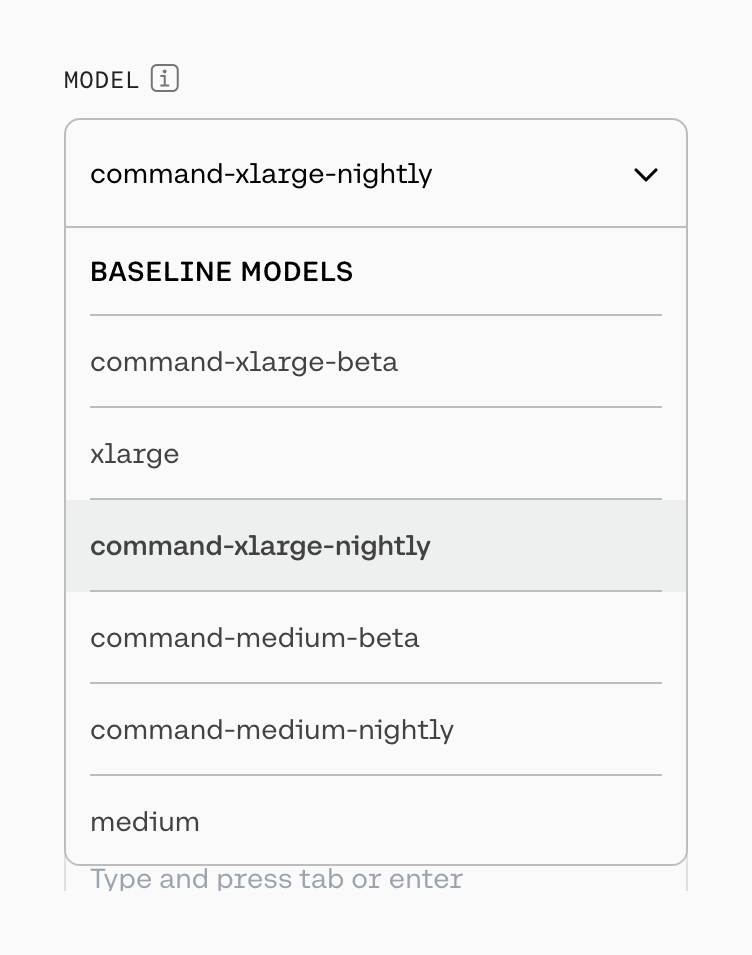 Cohere
				input select ui component