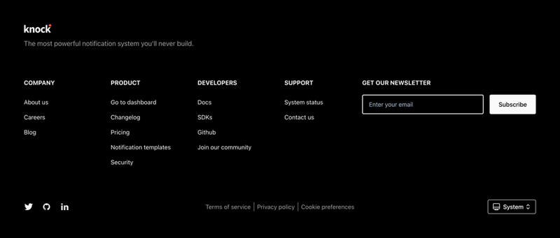 Knock
				footer ui component