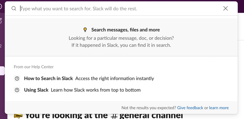 Slack
				input search ui component