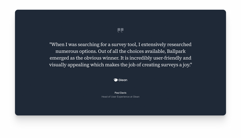 Ballpark
				testimonial ui component