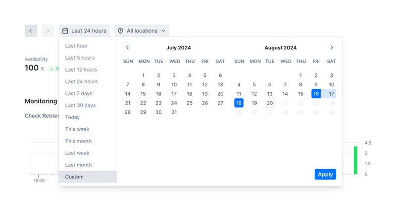 Checkly
				datepicker ui component