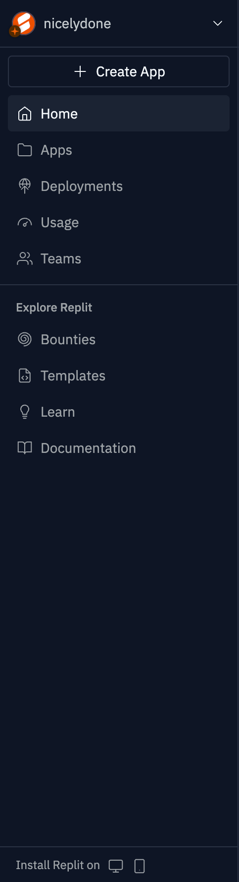 Replit
				vertical navigation ui component