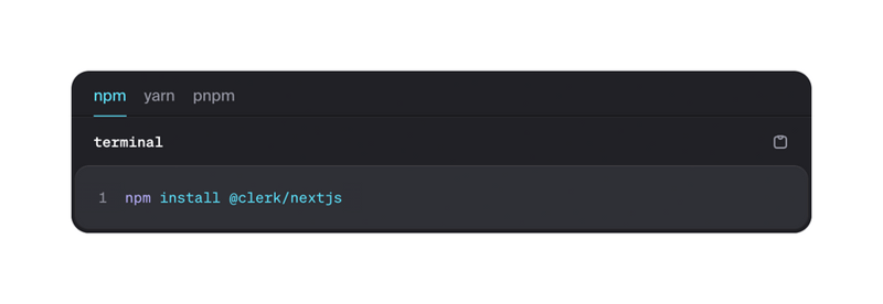 Clerk
				code block ui component