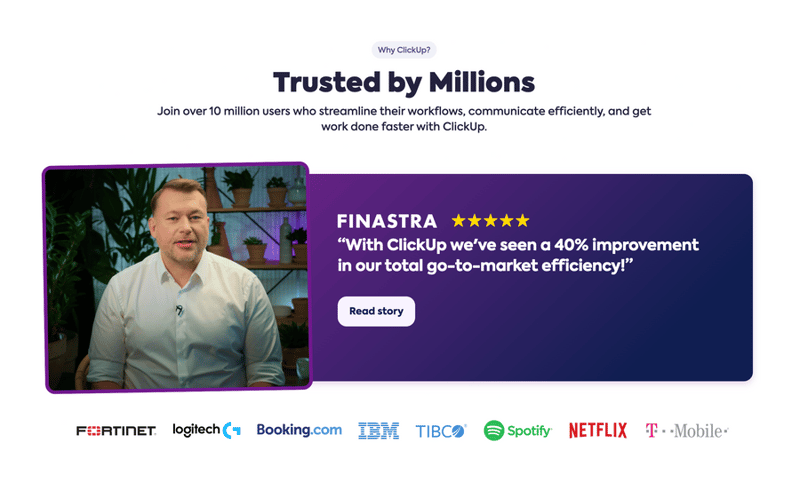 ClickUp
				testimonial ui component