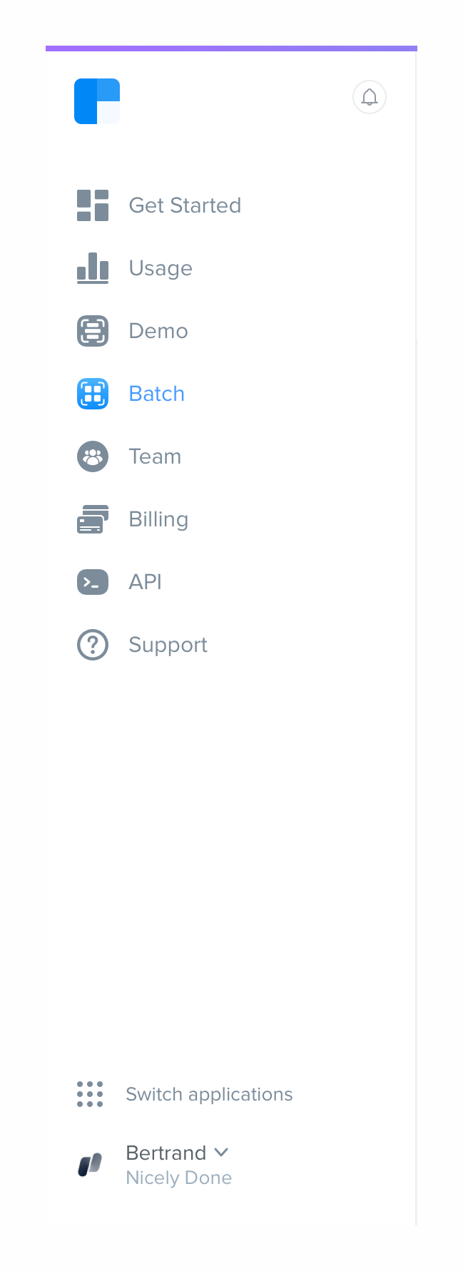 Clearbit
				vertical navigation ui component