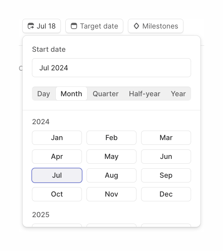 Linear
				datepicker ui component