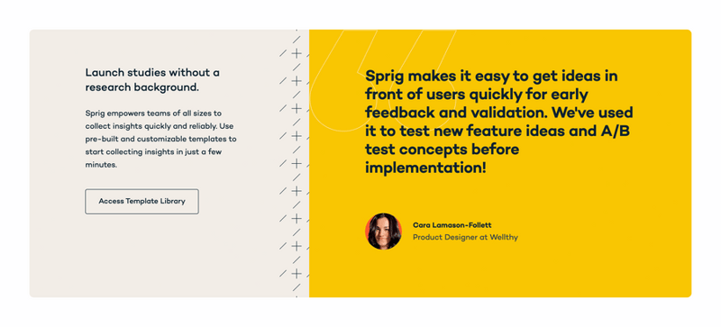 Sprig
				testimonial ui component