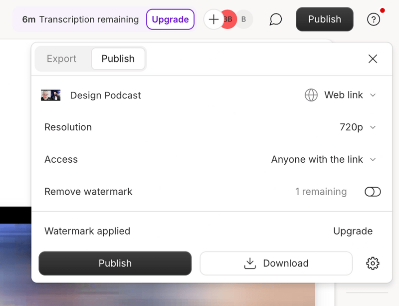 Descript
				dropdown menu ui component