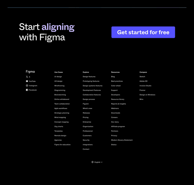 Figma
				footer ui component