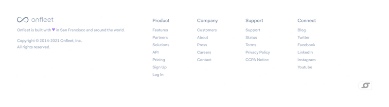 Onfleet
				footer ui component