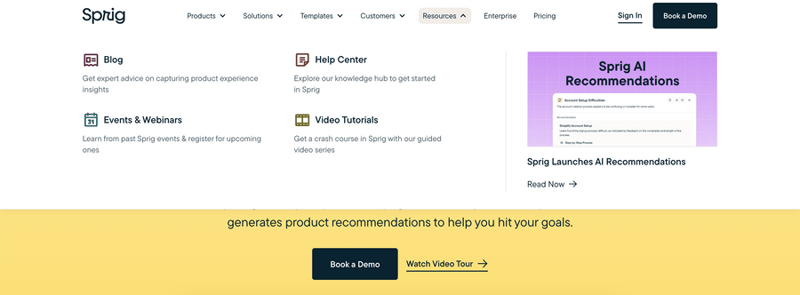Sprig
				flyout menu ui component