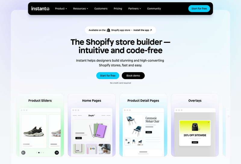 Instant
				hero section ui component