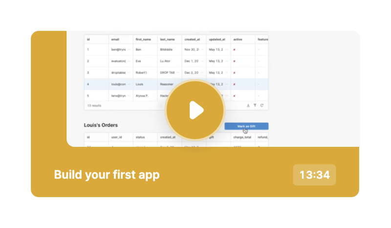 Retool
				video player ui component
