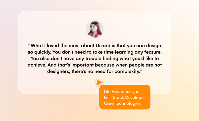 Uizard
				testimonial ui component