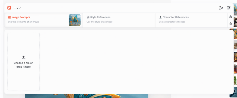 Midjourney
				file upload input ui component