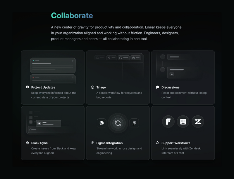 Linear
				bento box ui component
