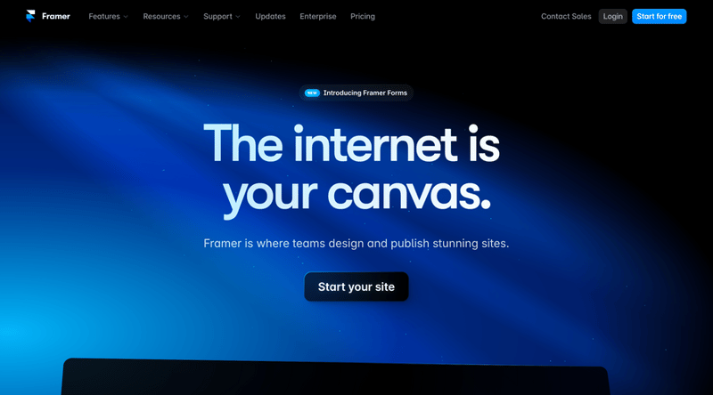 Framer
				hero section ui component