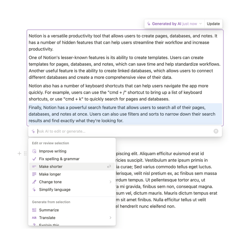 Notion
				artificial intelligence ui component