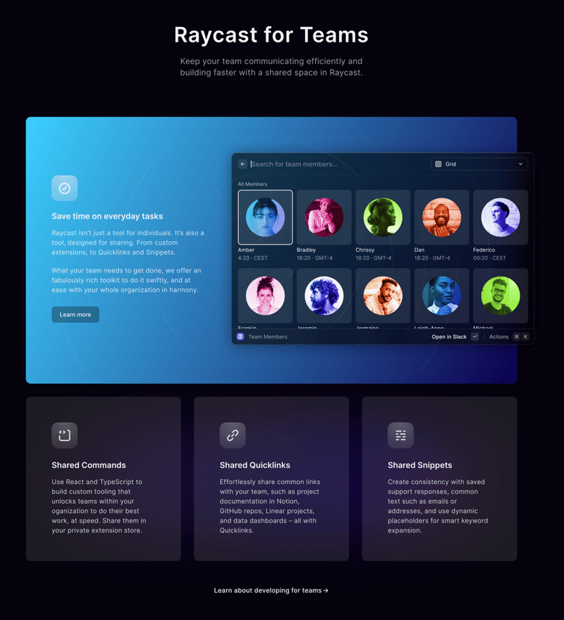 Raycast
				bento box ui component