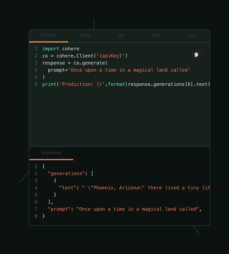 Cohere
				code block ui component