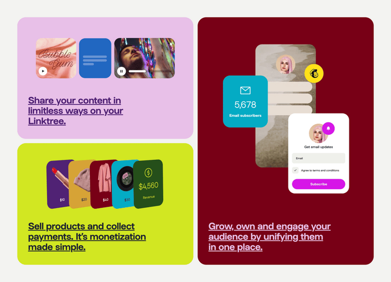 Linktree
				bento box ui component