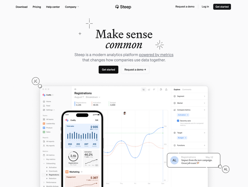 Steep
				hero section ui component