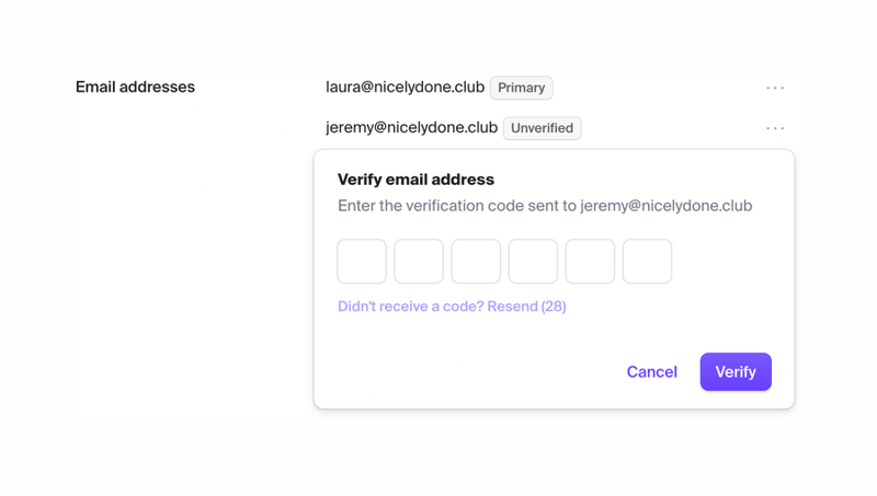 Clerk
				input code ui component