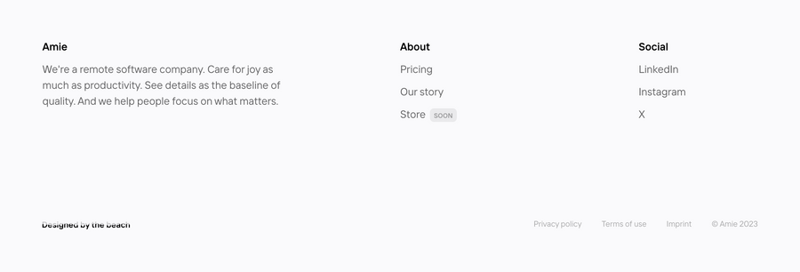 Amie
				footer ui component