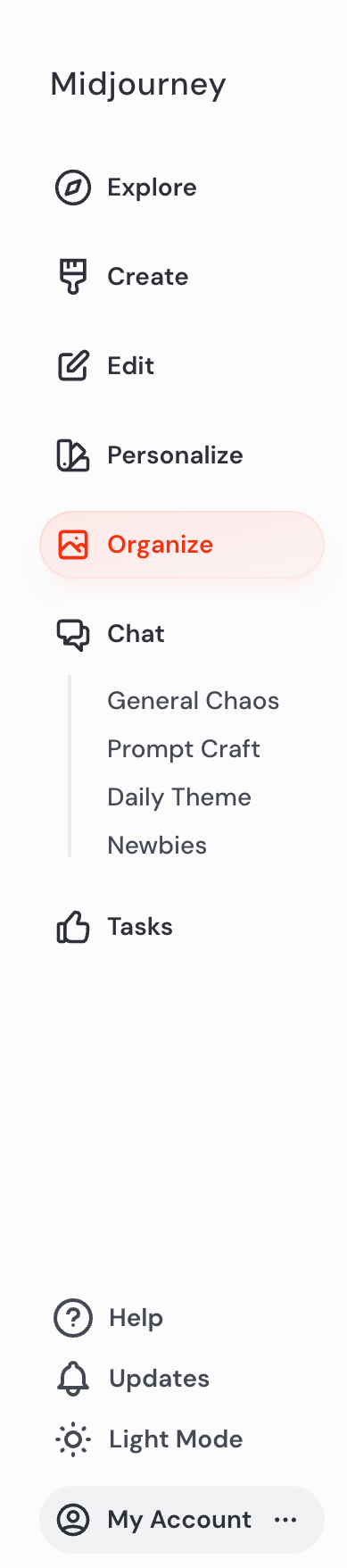 Midjourney
				vertical navigation ui component