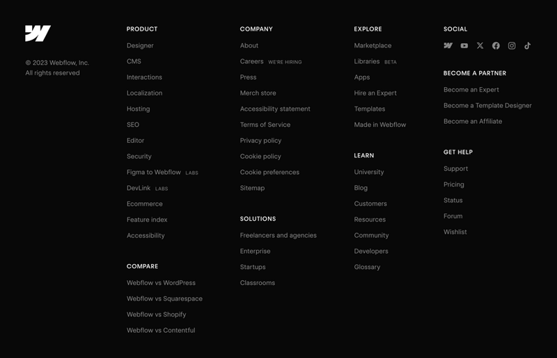Webflow
				footer ui component