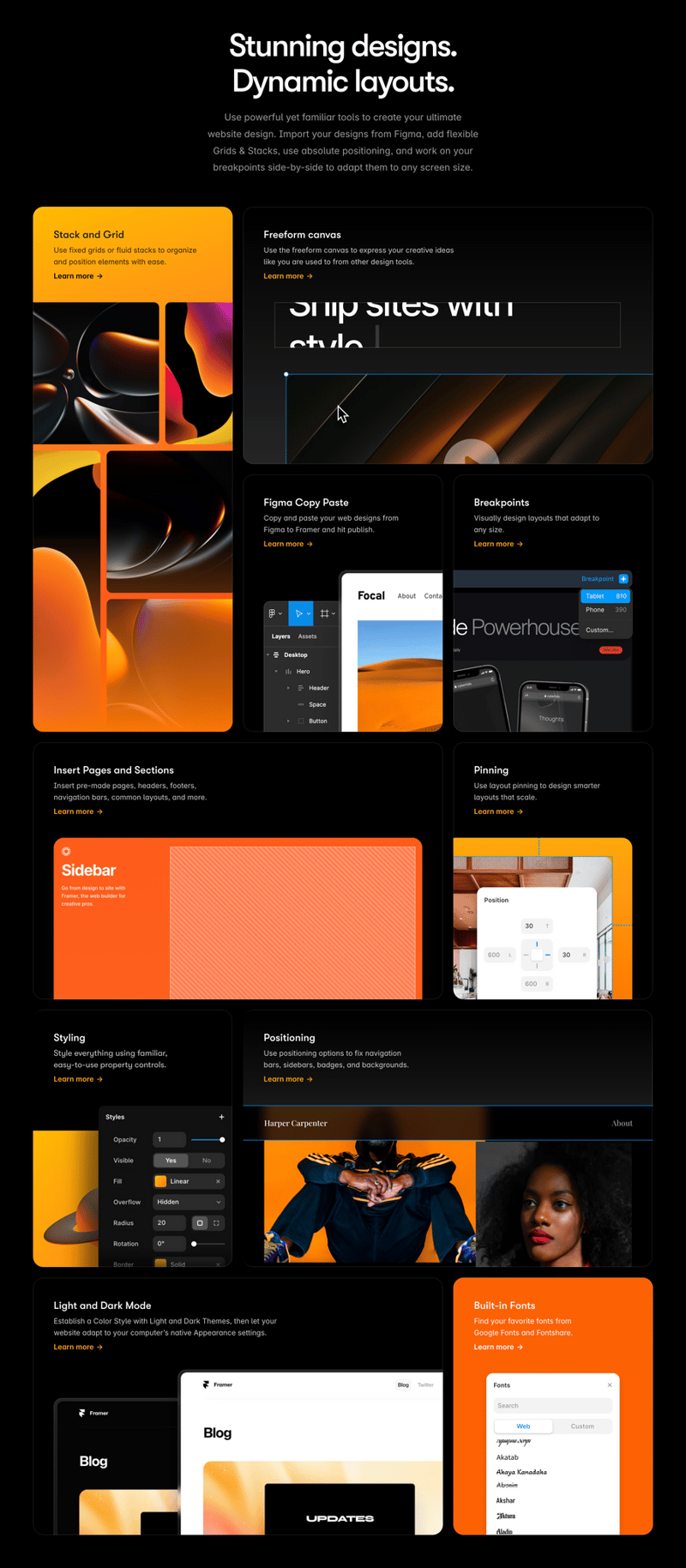 Framer
				bento box ui component
