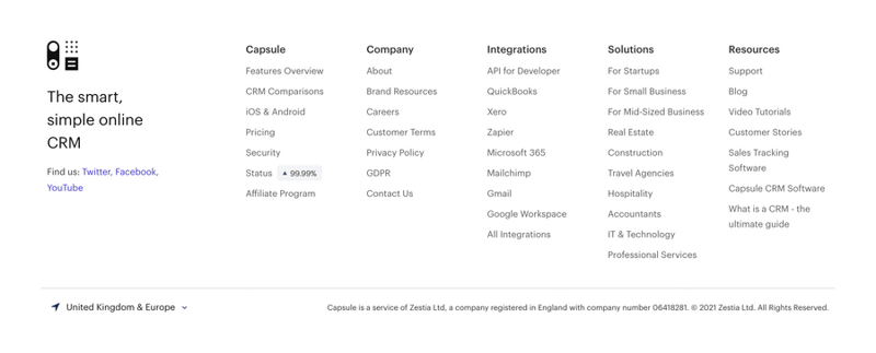 Capsule
				footer ui component
