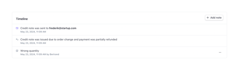 Stripe
				timeline & history ui component