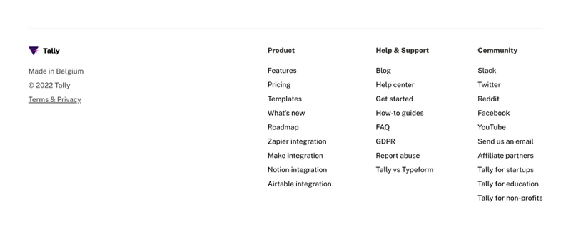 Tally
				footer ui component