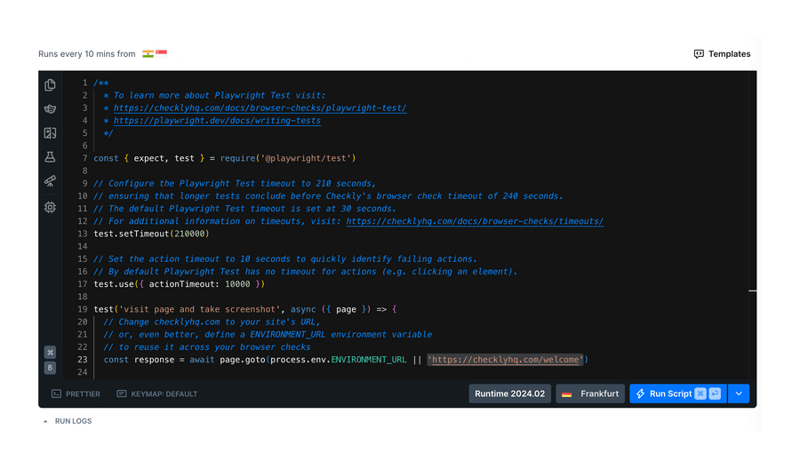 Checkly
				code block ui component