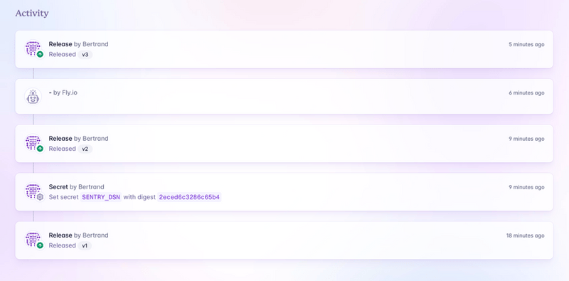 Fly
				timeline & history ui component