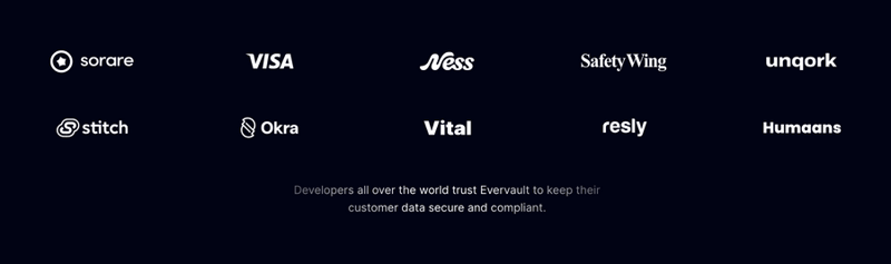 Evervault
				testimonial ui component